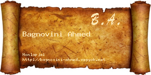 Bagnovini Ahmed névjegykártya